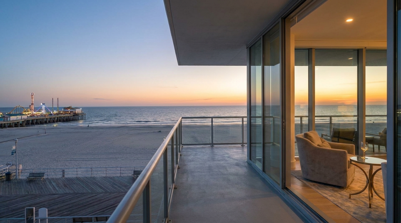 The view from the third floor at sunrise